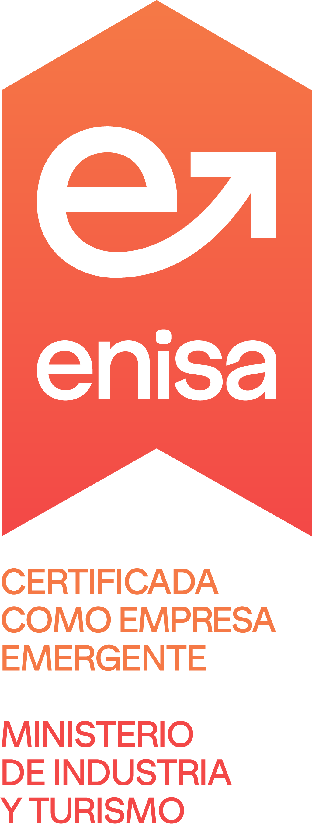 ENISA · Certificada como Empresa Emergente · Ministerio de Industria y Turismo